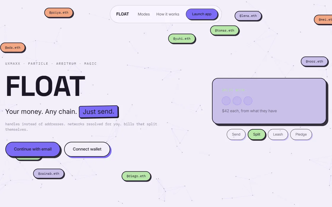 FLOAT homepage