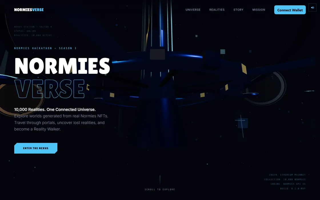 NormieVerse homepage