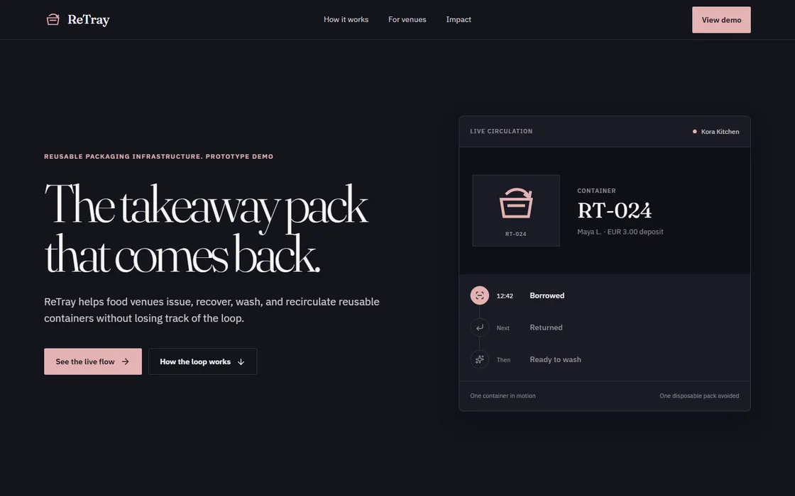 ReTray homepage